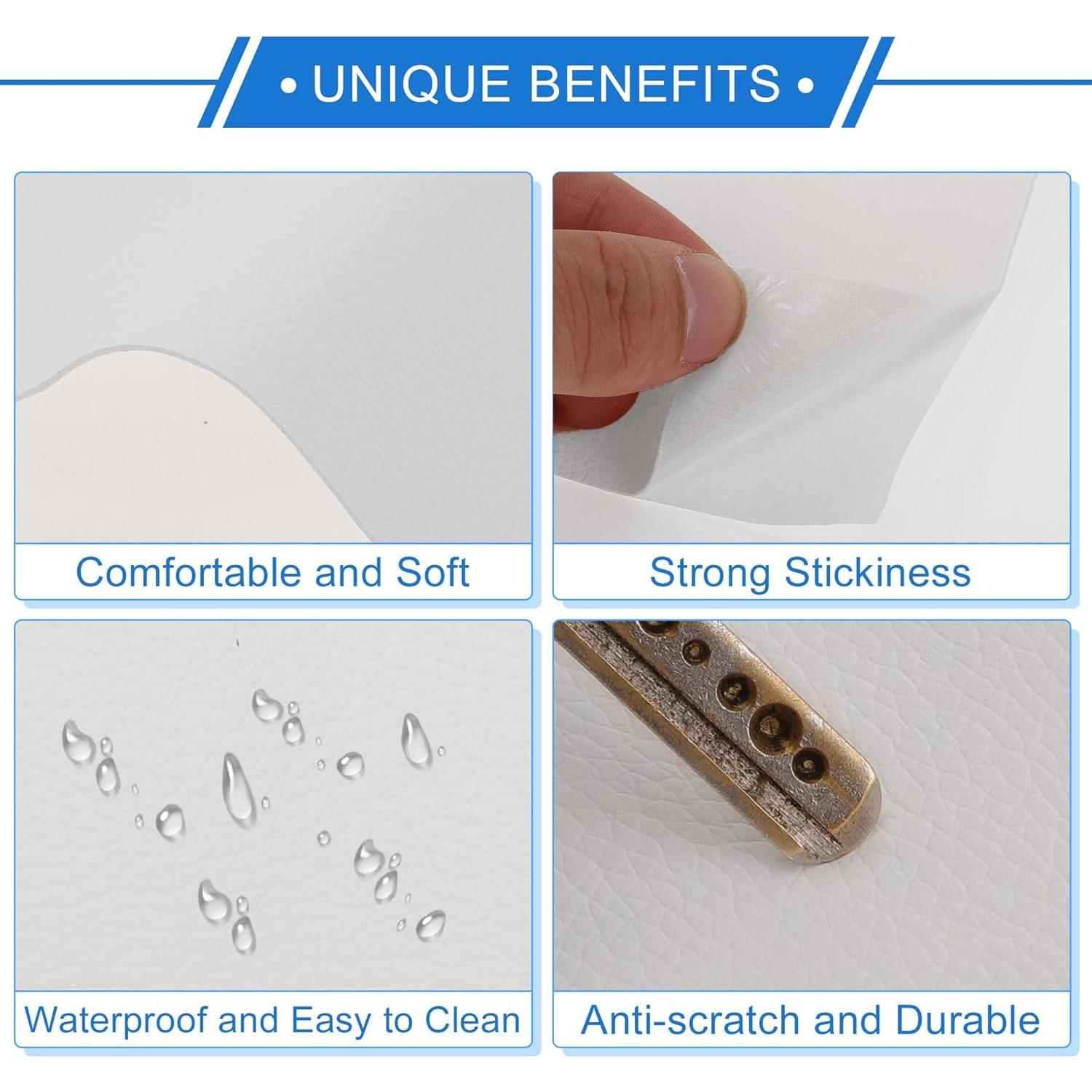 Parche de Reparación de Cuero Autoadhesivo VekAuto 102x41cm Beige