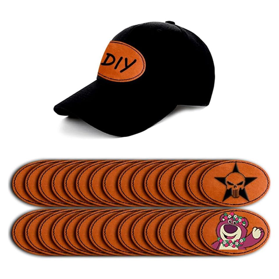 30 Parches Adhesivos de Cuero Sintético Bestlabel Caqui