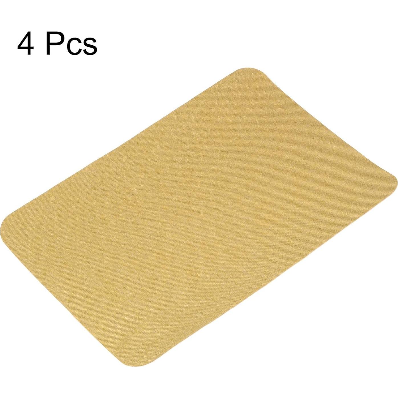 HARFINGTON 4Pcs Linen Fabric Patches 8" x 11" Self-Adhesive Fine Linen Repair Tape for Linen Sofa Upholstery Furniture Pillow Clothing, Mustard
