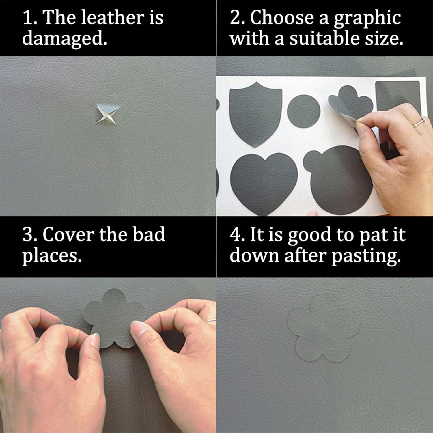 Large Leather Repair Patch for Couches 18 x 18 cm Leather Repair Tape Self,Repair Patch Self Adhesive Waterproof for Couches, Furniture, Kitchen Cabinets, Car Seats A Beige