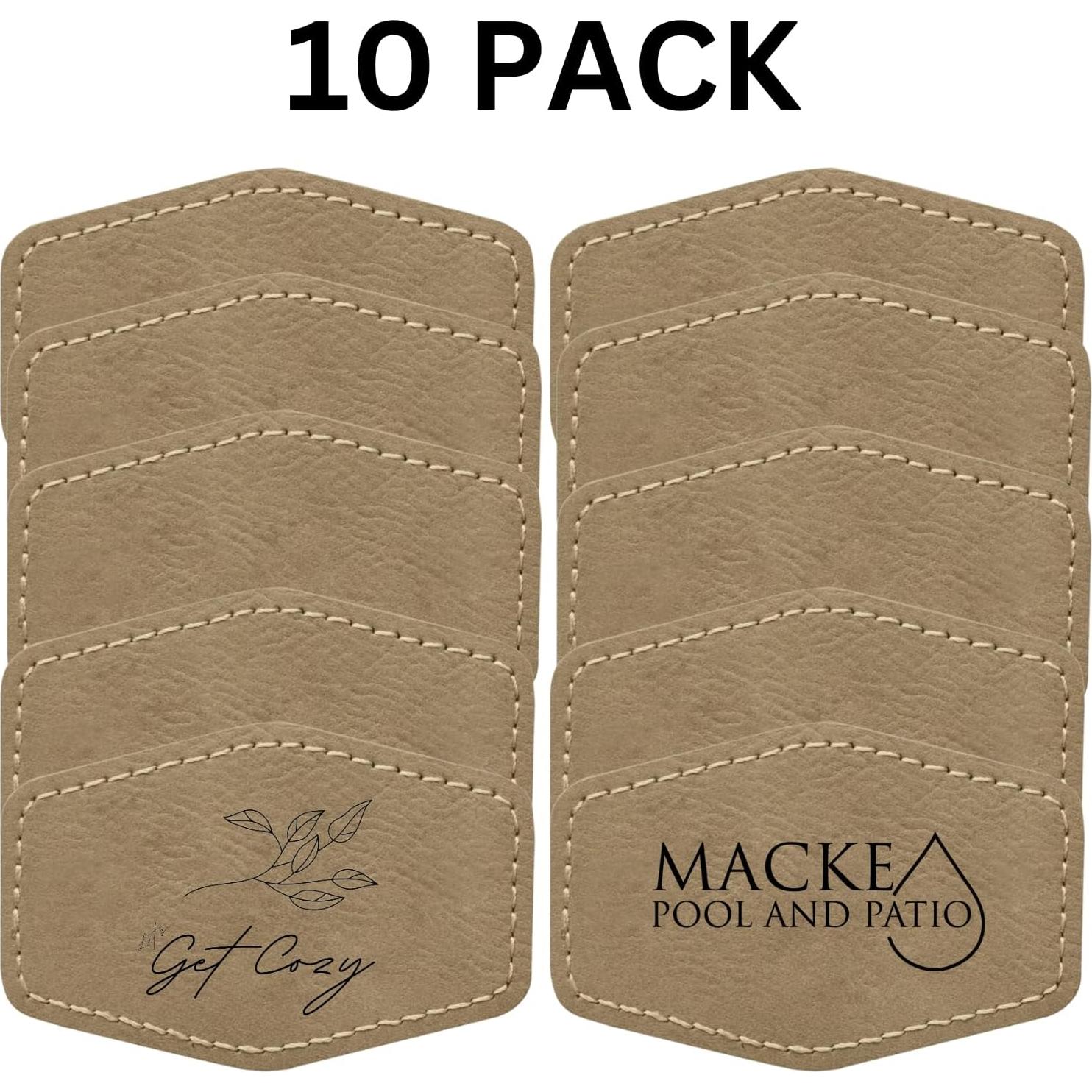 Parche de Cuero Sintético Adhesivo para Sombreros - 10 Piezas