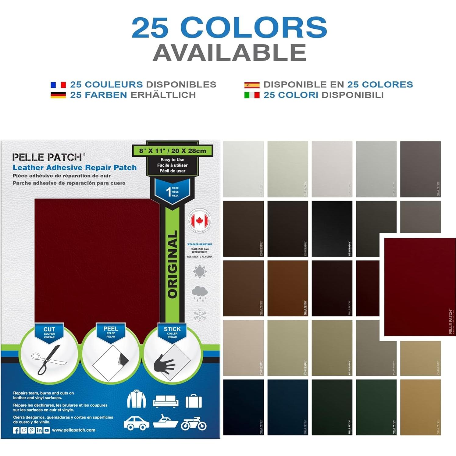 Pelle Patch Parche de Reparación de Cuero Rojo 20.32x27.94 cm