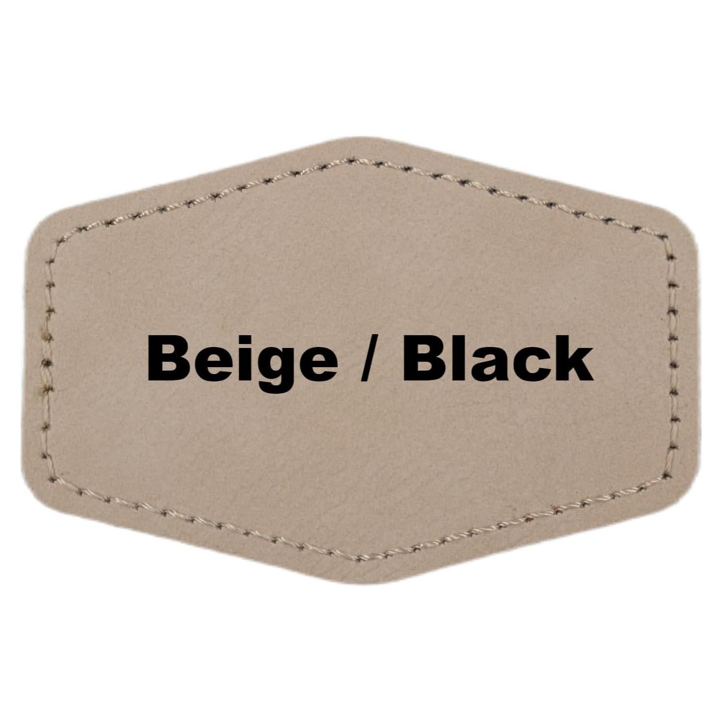 Parches de cuero sintético Genérico 7.62x5.08 cm Beige/Negro