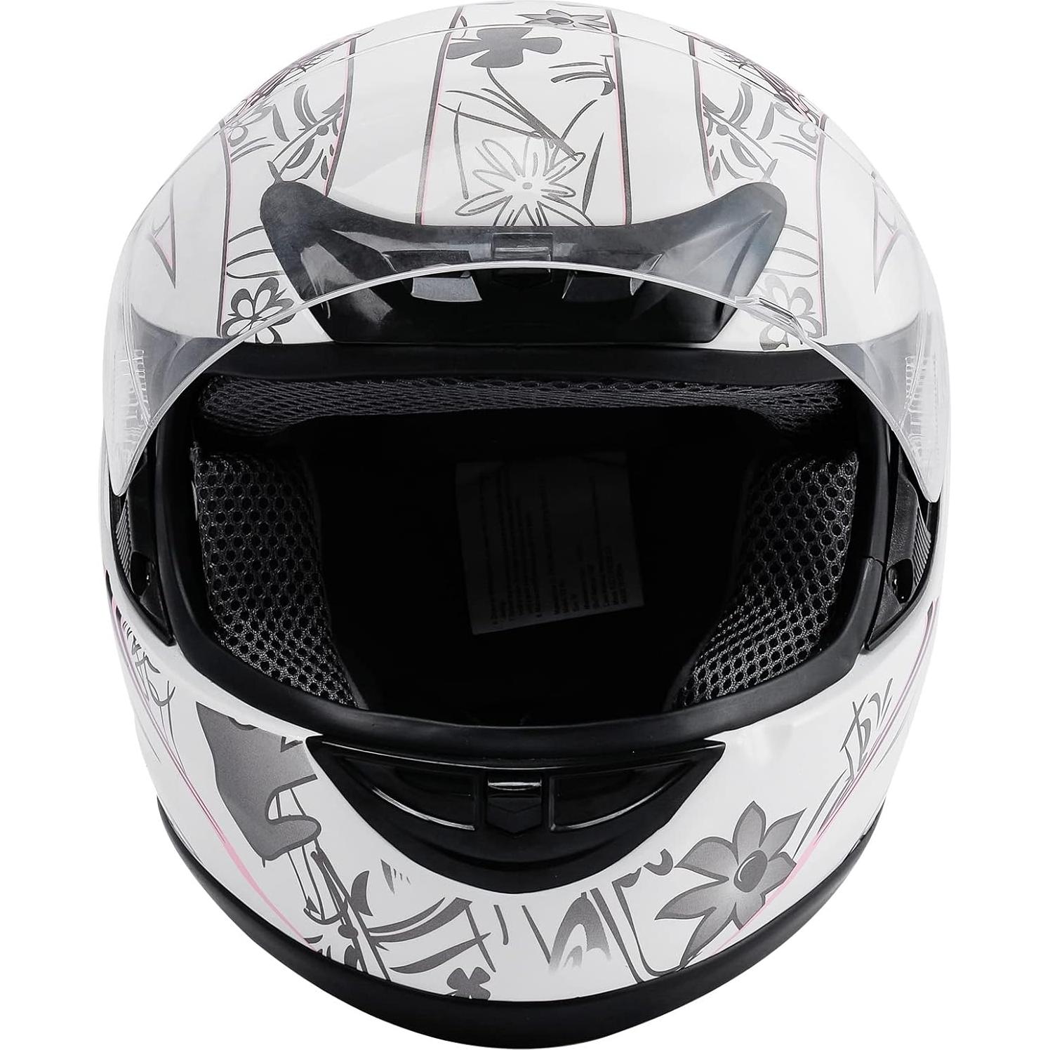 Casco Integral TCMT Rosa Mariposa para Motocicleta