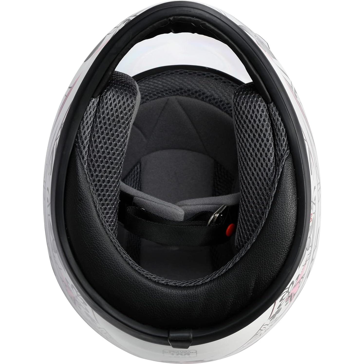 Casco Integral TCMT Rosa Mariposa para Motocicleta