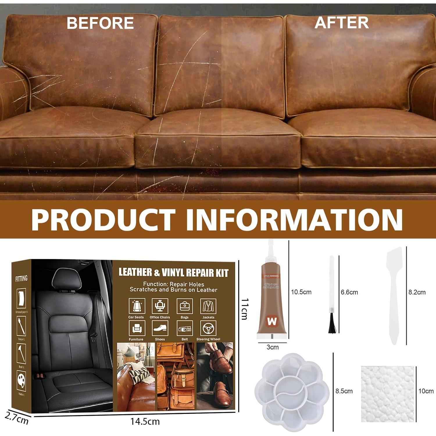 Kit de Reparación de Cuero Ganbaro - 7 Colores, Gel Restaurador