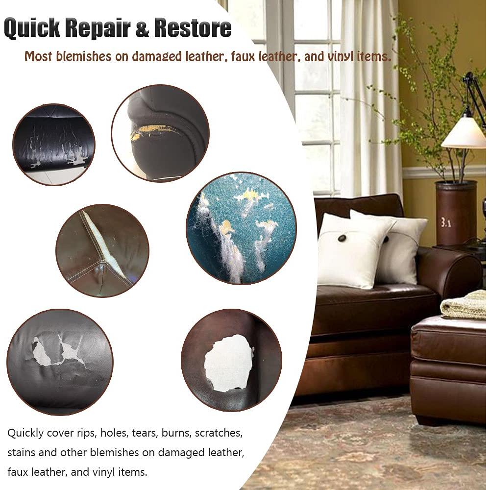 Kit de Parche de Reparación de Cuero IVRYBRI 2 Piezas 10x15 cm