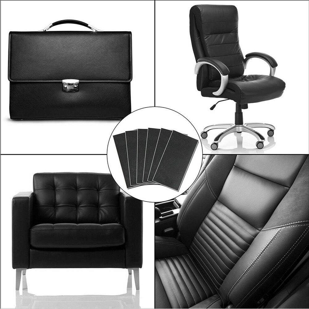 Parche de Reparación de Cuero Autoadhesivo Acxico 6 Piezas 15x25cm