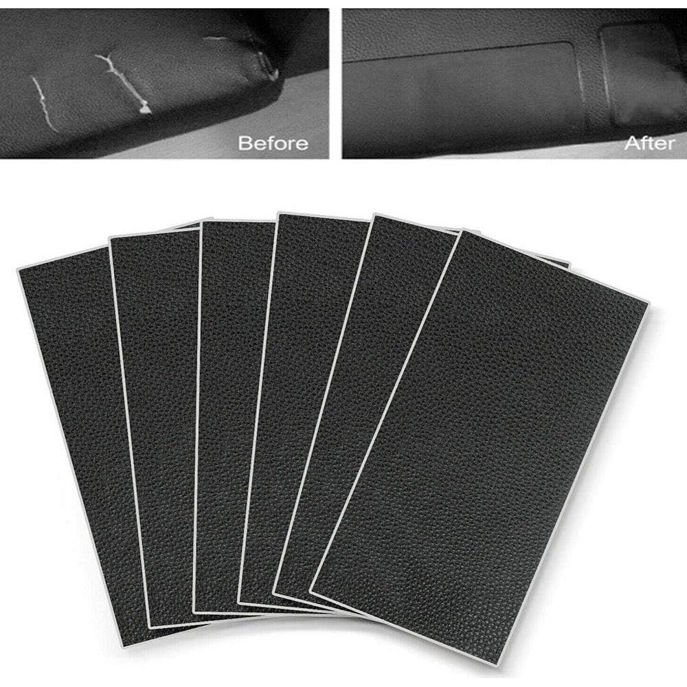 Parche de Reparación de Cuero Autoadhesivo Acxico 6 Piezas 15x25cm
