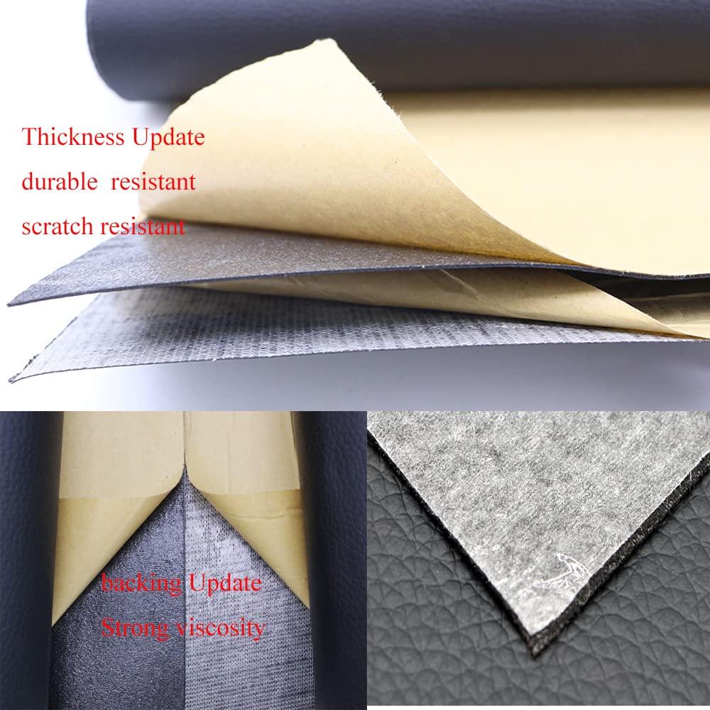 Hoja de Vinilo de Cuero Sintético Autoadhesivo Negro 44x200cm