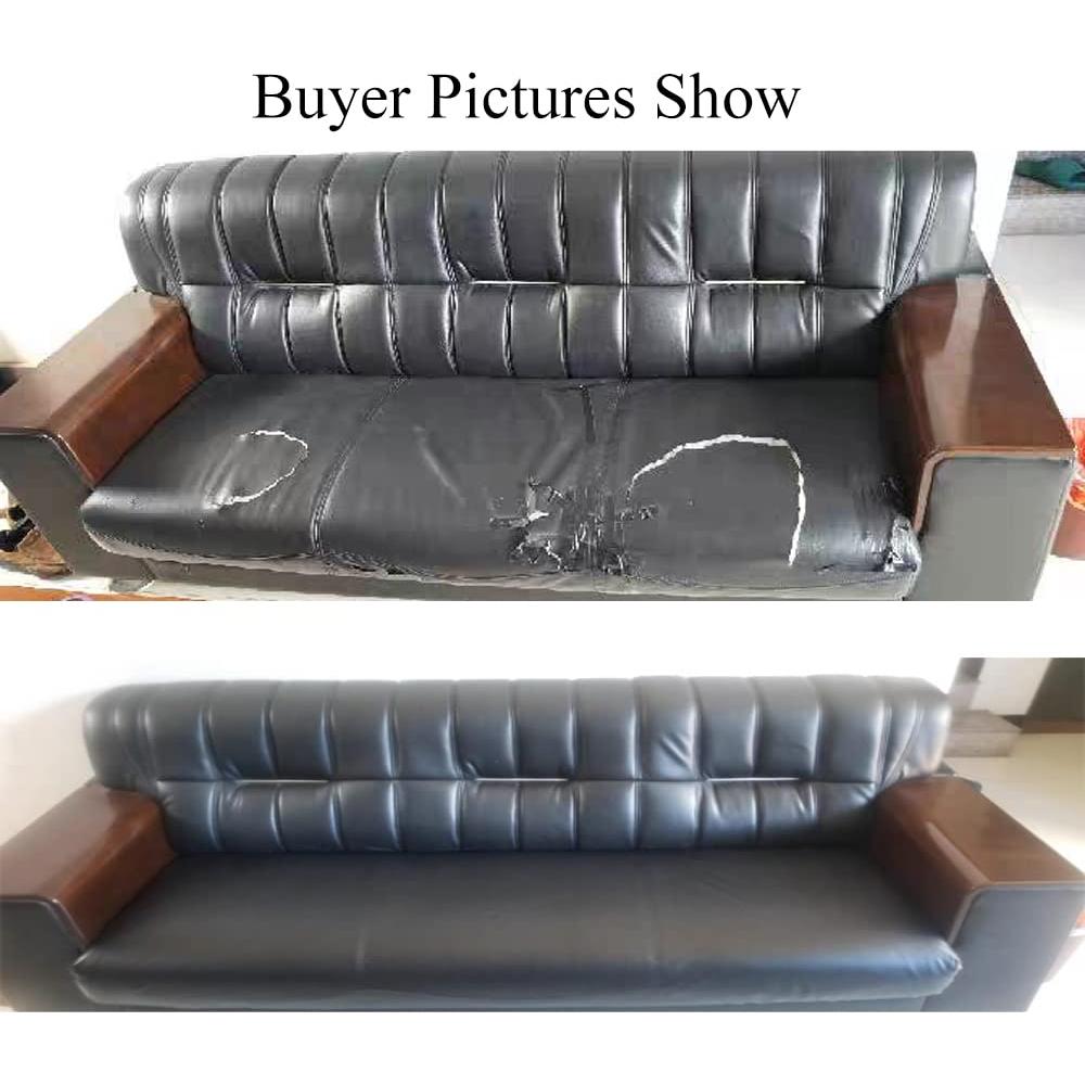 Hoja de Vinilo de Cuero Sintético Autoadhesivo Negro 44x200cm