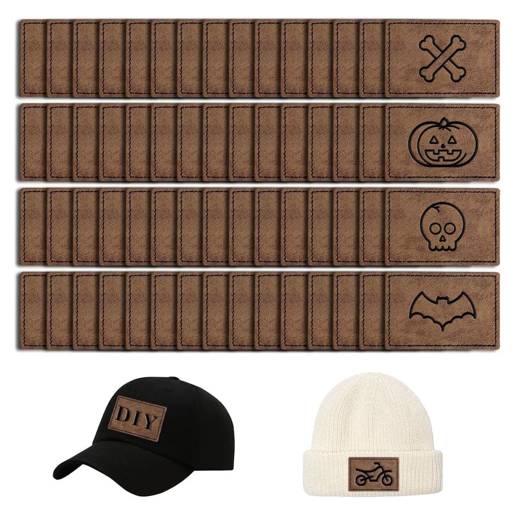 60 Parches Adhesivos Rectangulares de Cuero Sintético ROOT1001