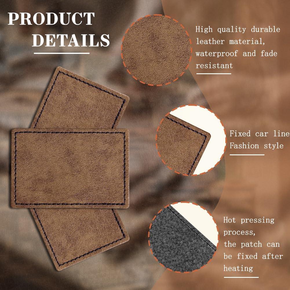 60 Parches Adhesivos Rectangulares de Cuero Sintético ROOT1001