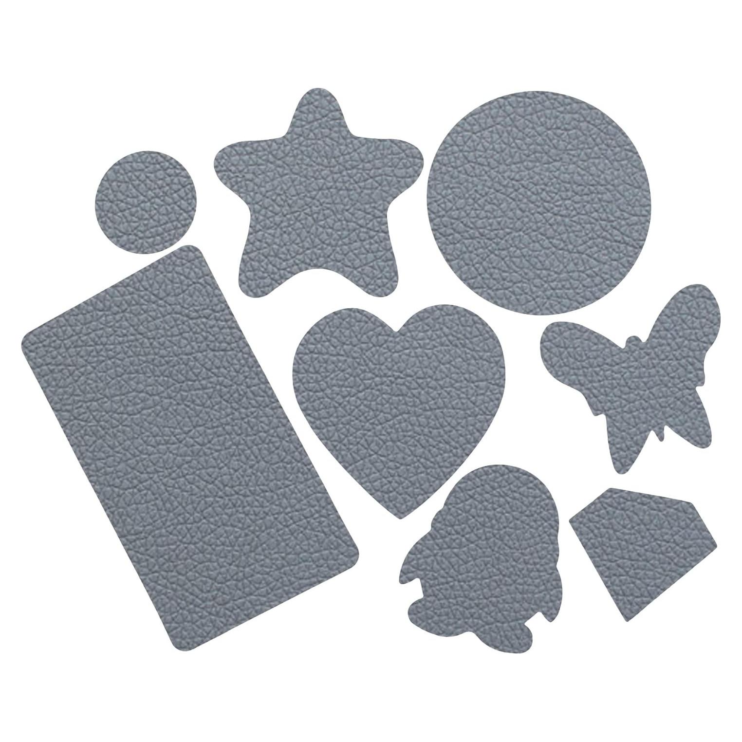 8 Parches de Reparación de Cuero Autoadhesivos Lishang - Gris