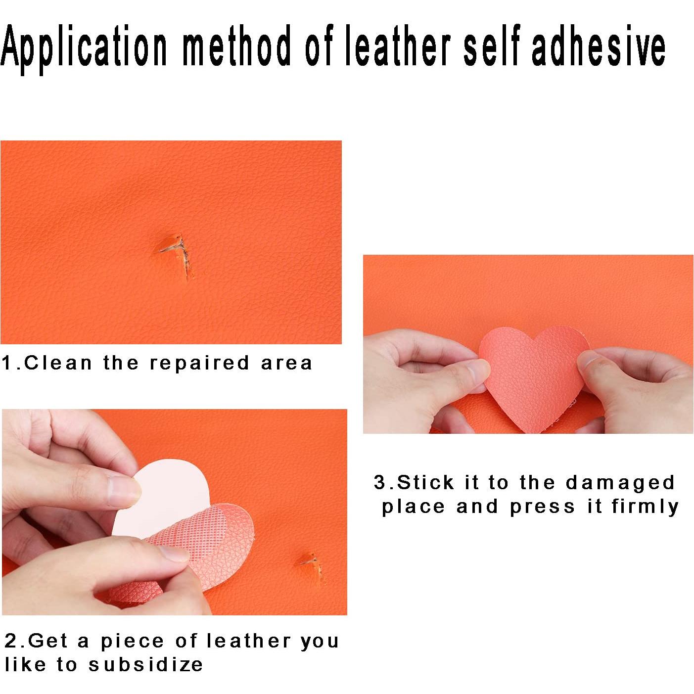 8 Parches de Reparación de Cuero Autoadhesivos Lishang - Gris