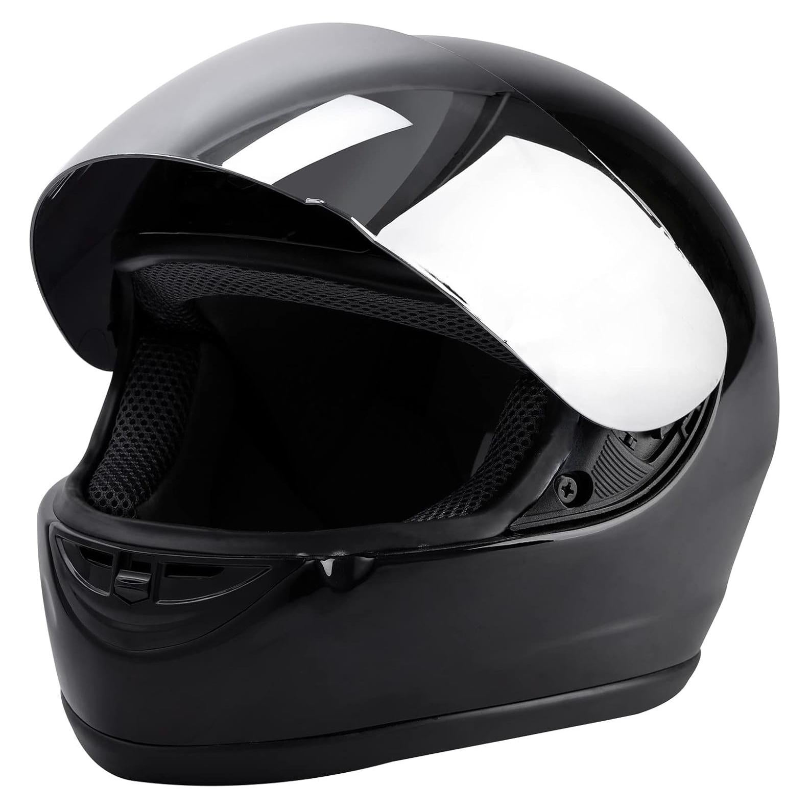 Casco TCMT Off-Road Negro Brillante con Visera Solar