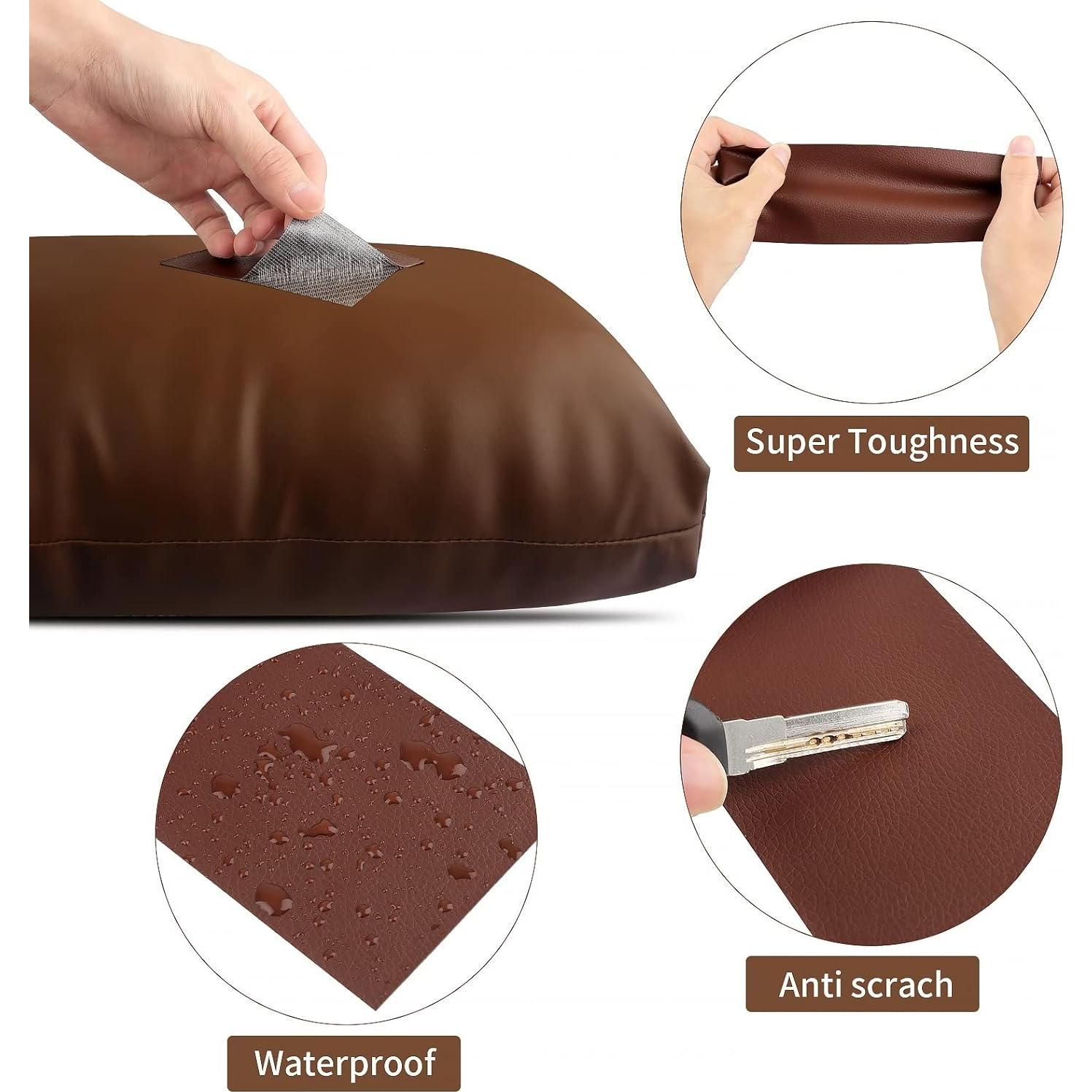 Parche de Reparación de Cuero FSLMEIL 3x60 cm 2 Rollos Marrón Claro