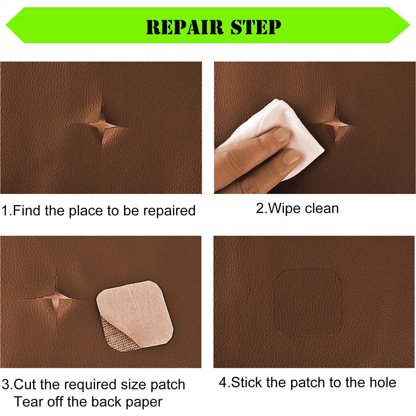 Parche de Reparación de Cuero PU HONGYU 10x20 cm Antirrayaduras