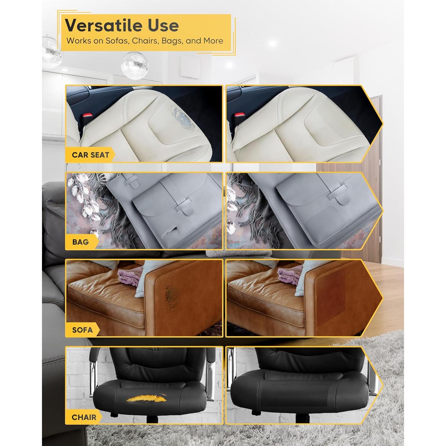 Parche de Reparación de Cuero ZEFFFKA 40.6 x 150 cm Autoadhesivo