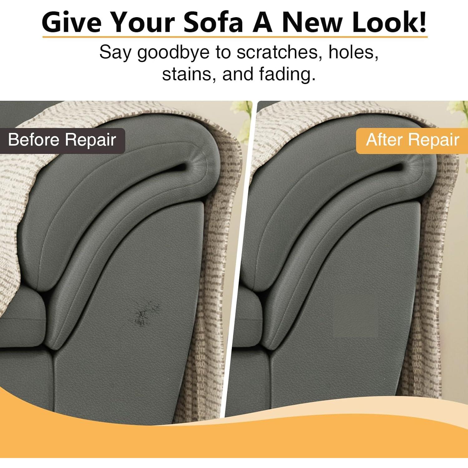 Parche de Reparación de Cuero Lewondr 43 x 200 cm Gris Oscuro