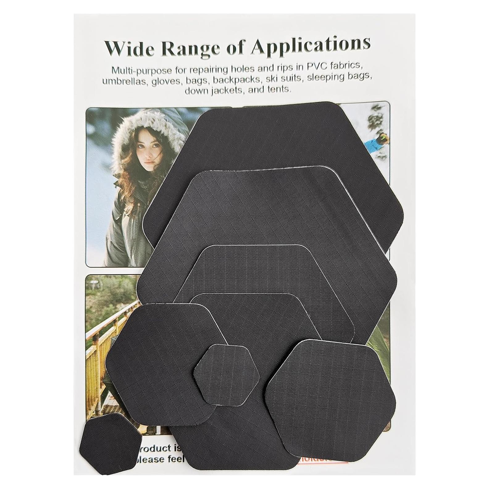 8 Parches de Reparación Autoadhesivos WILDREEDS para Chaquetas de Plumas