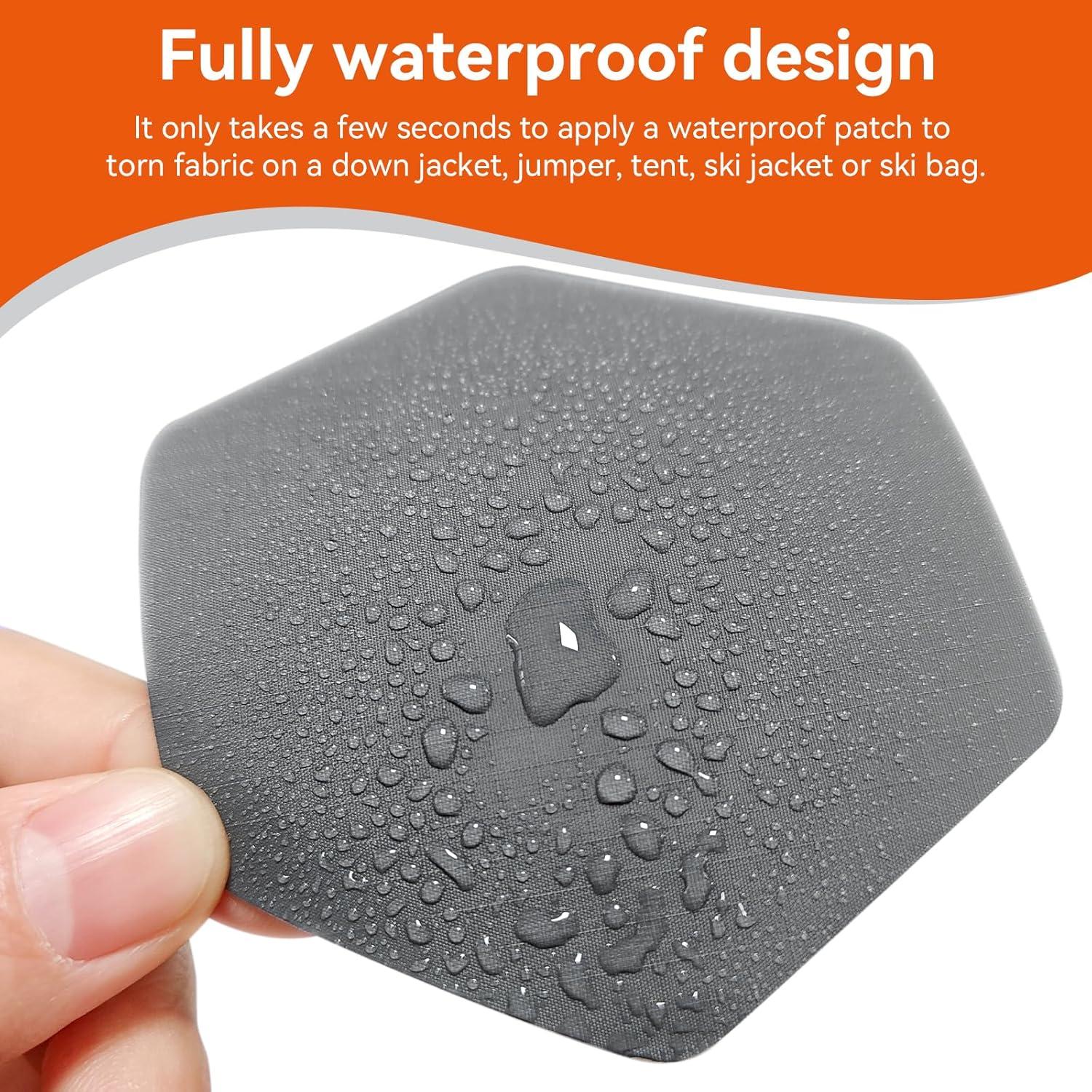 8 Parches de Reparación Autoadhesivos WILDREEDS para Chaquetas de Plumas