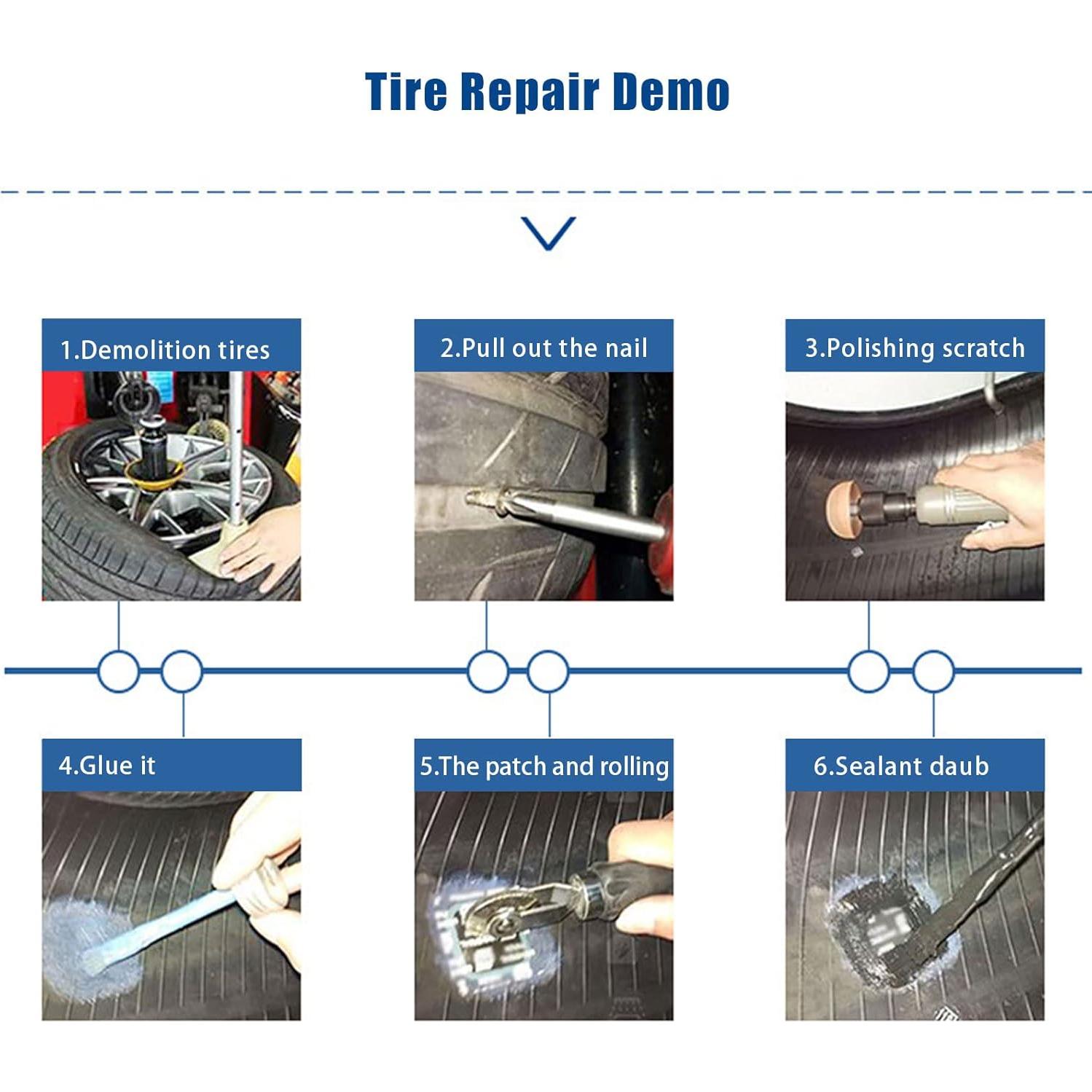 Kit de Parche de Reparación de Neumáticos Flylin 80 Pcs 58mm