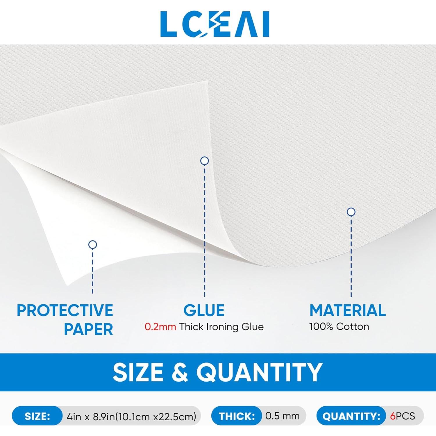 Parche Termoadhesivo LCEAI Beige 6 Piezas 10x22 cm para Ropa