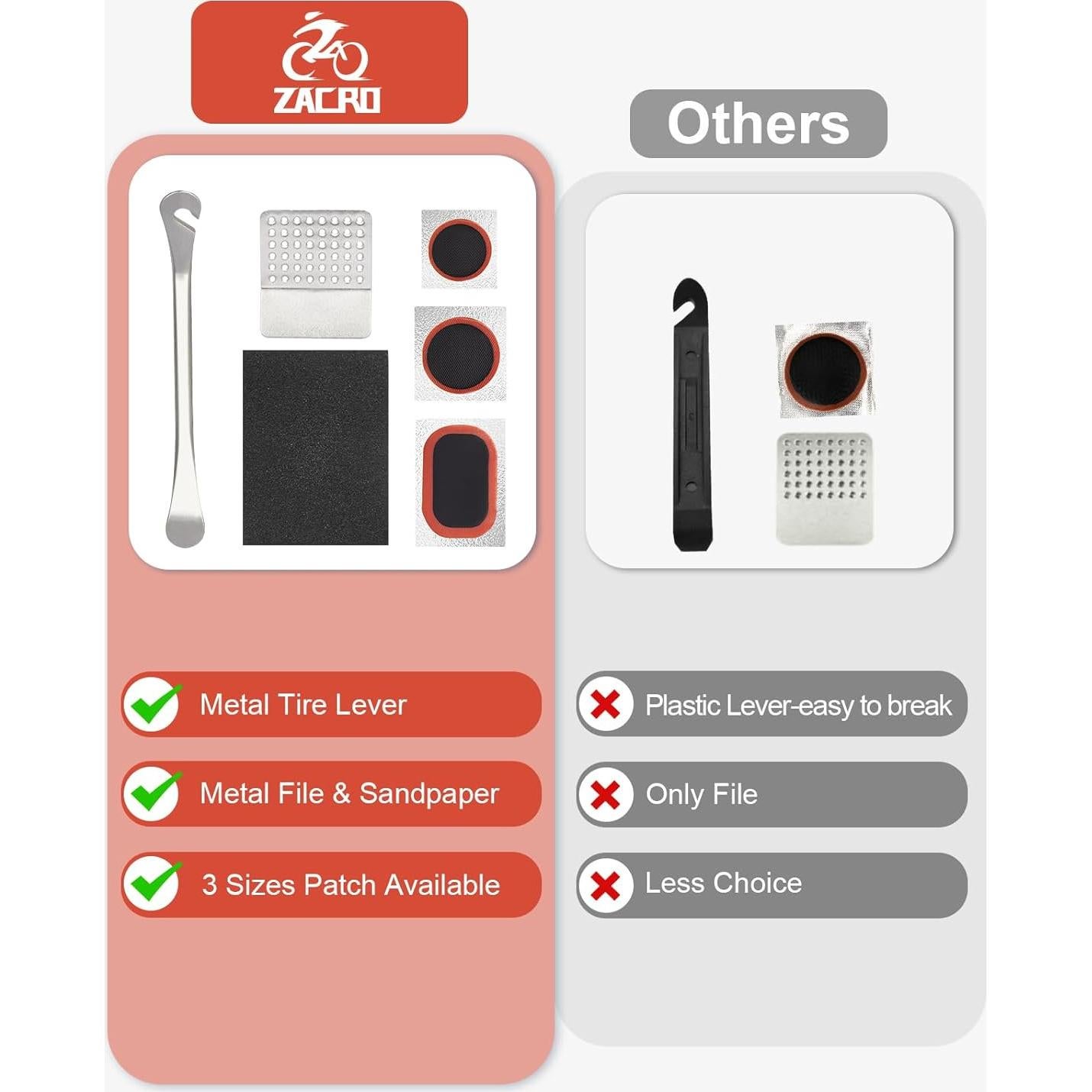 Kit de Reparación de Neumáticos Zacro 34 Piezas con Parches