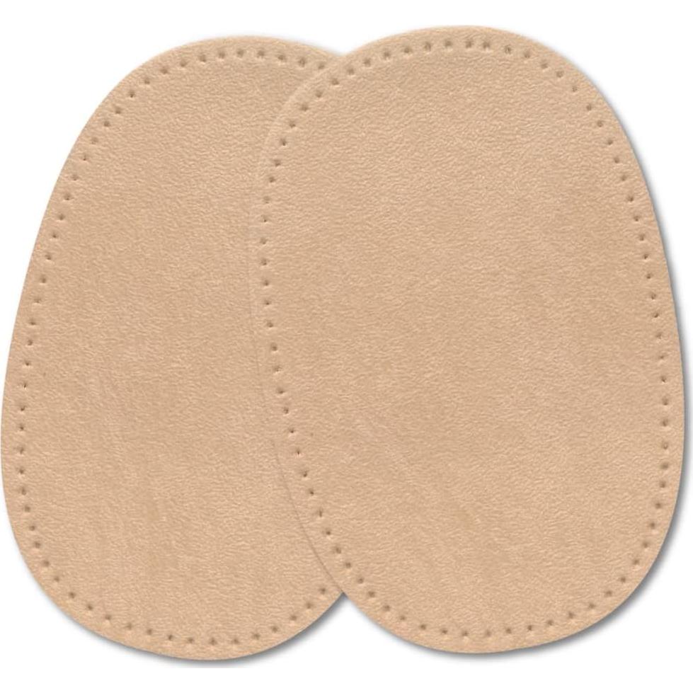 USIT, 2pcs Iron-On Mock Suede Patches, 6"x4", Ideal for Repairing Trousers, Jackets and Shirts, Unalterable Dyes, Light Beige
