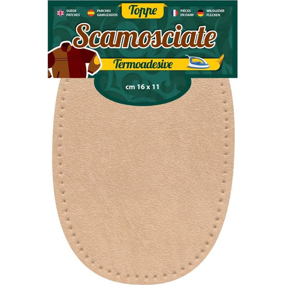 USIT, 2pcs Iron-On Mock Suede Patches, 6"x4", Ideal for Repairing Trousers, Jackets and Shirts, Unalterable Dyes, Light Beige