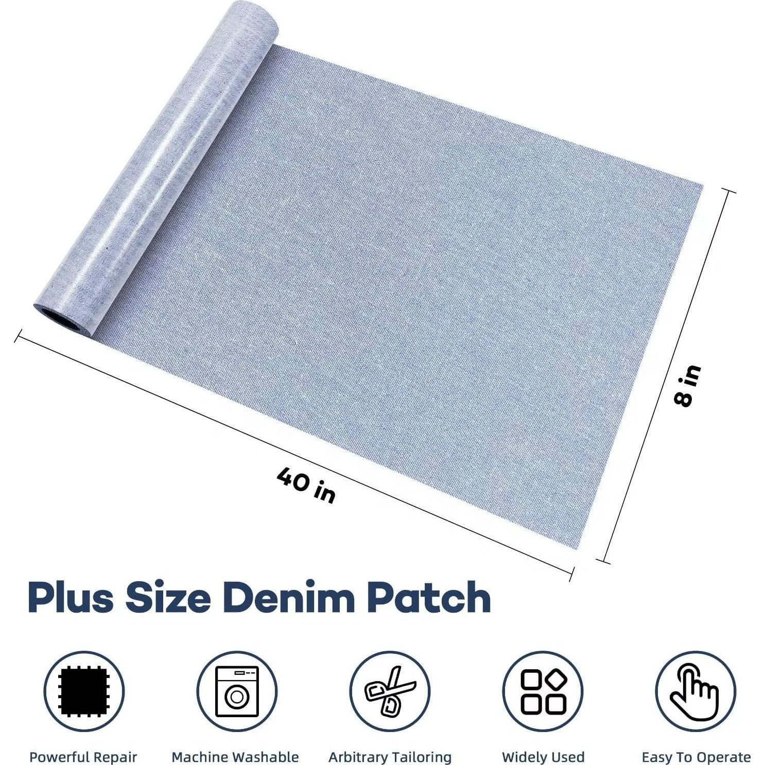 Parche de Denim Azobur 20x102 cm para Reparación y Decoración