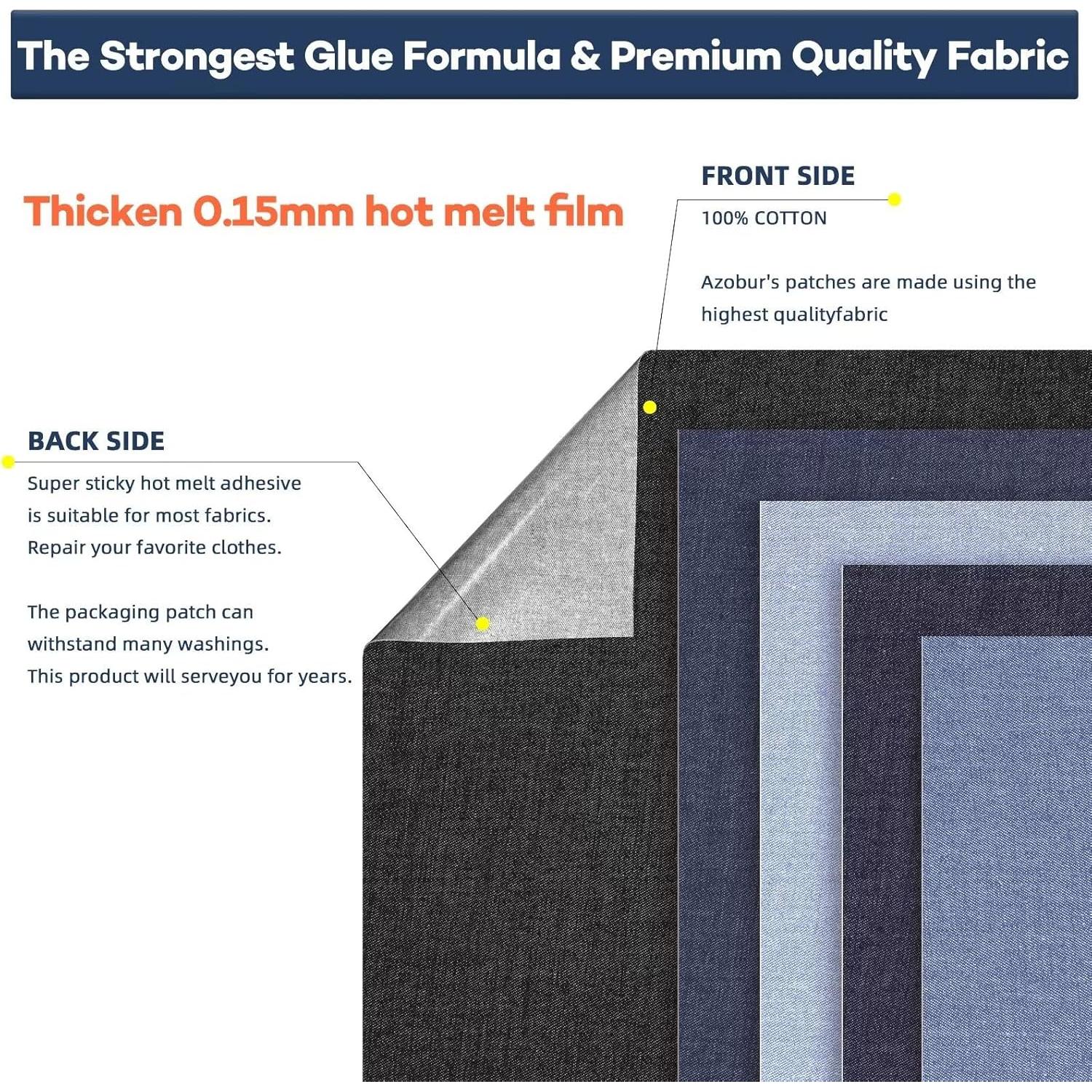 Parche de Denim Azobur 20x102 cm para Reparación y Decoración