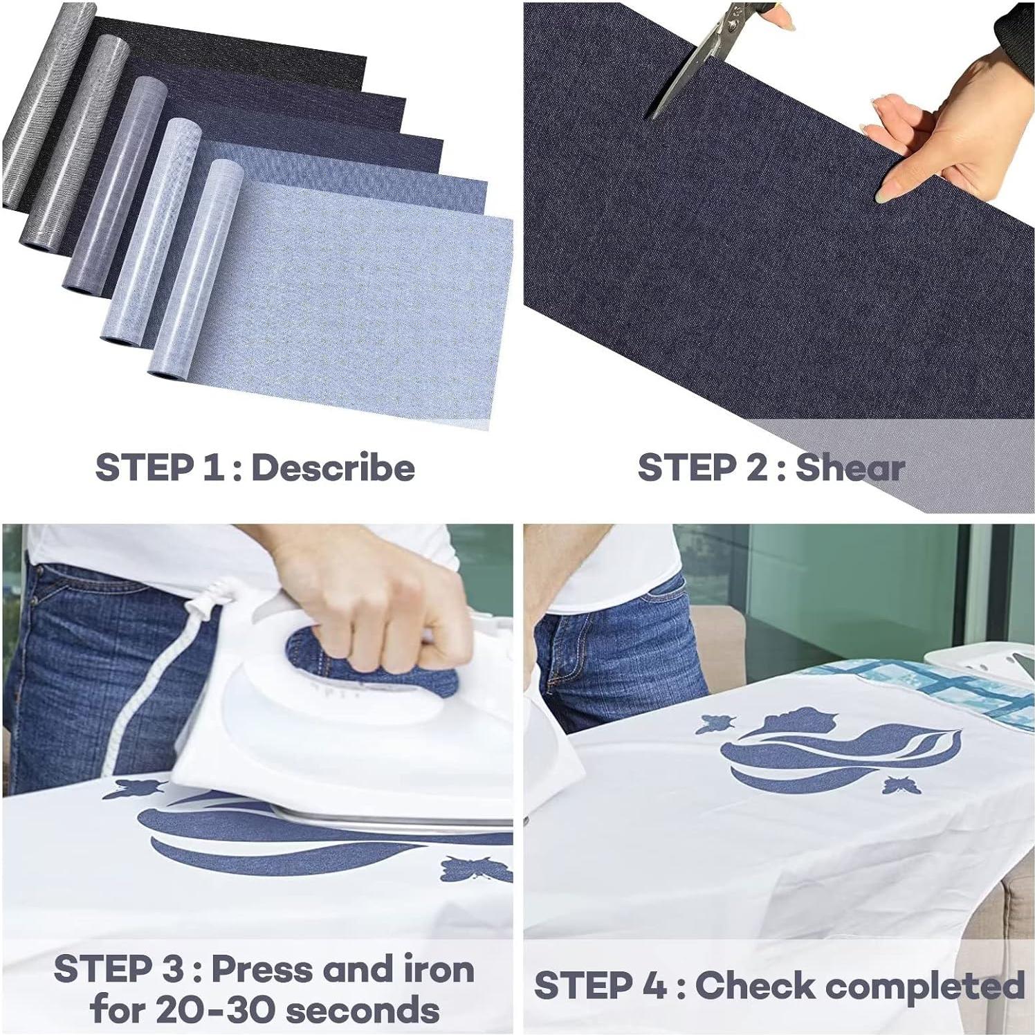 Parche de Denim Azobur 20x102 cm para Reparación y Decoración