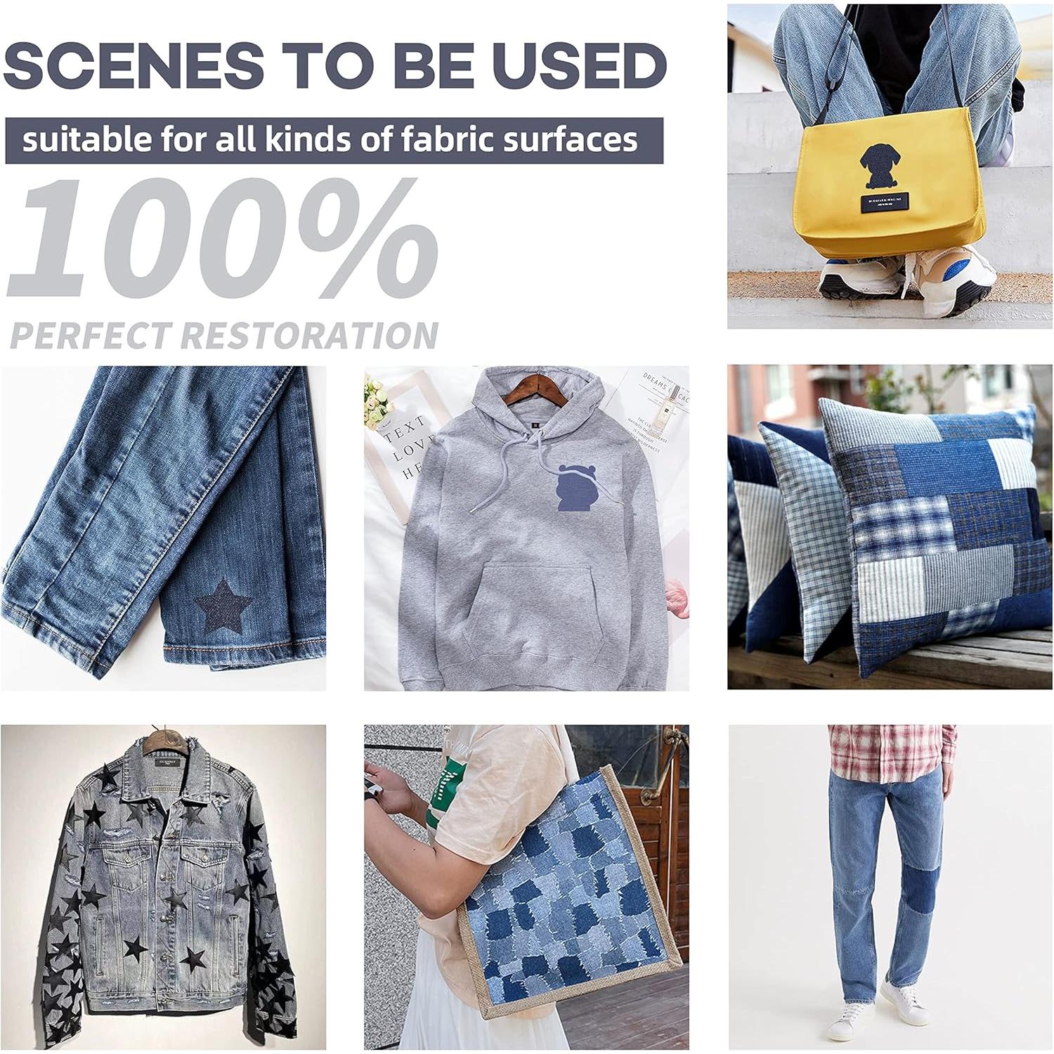 Parche de Denim Azobur 20x102 cm para Reparación y Decoración