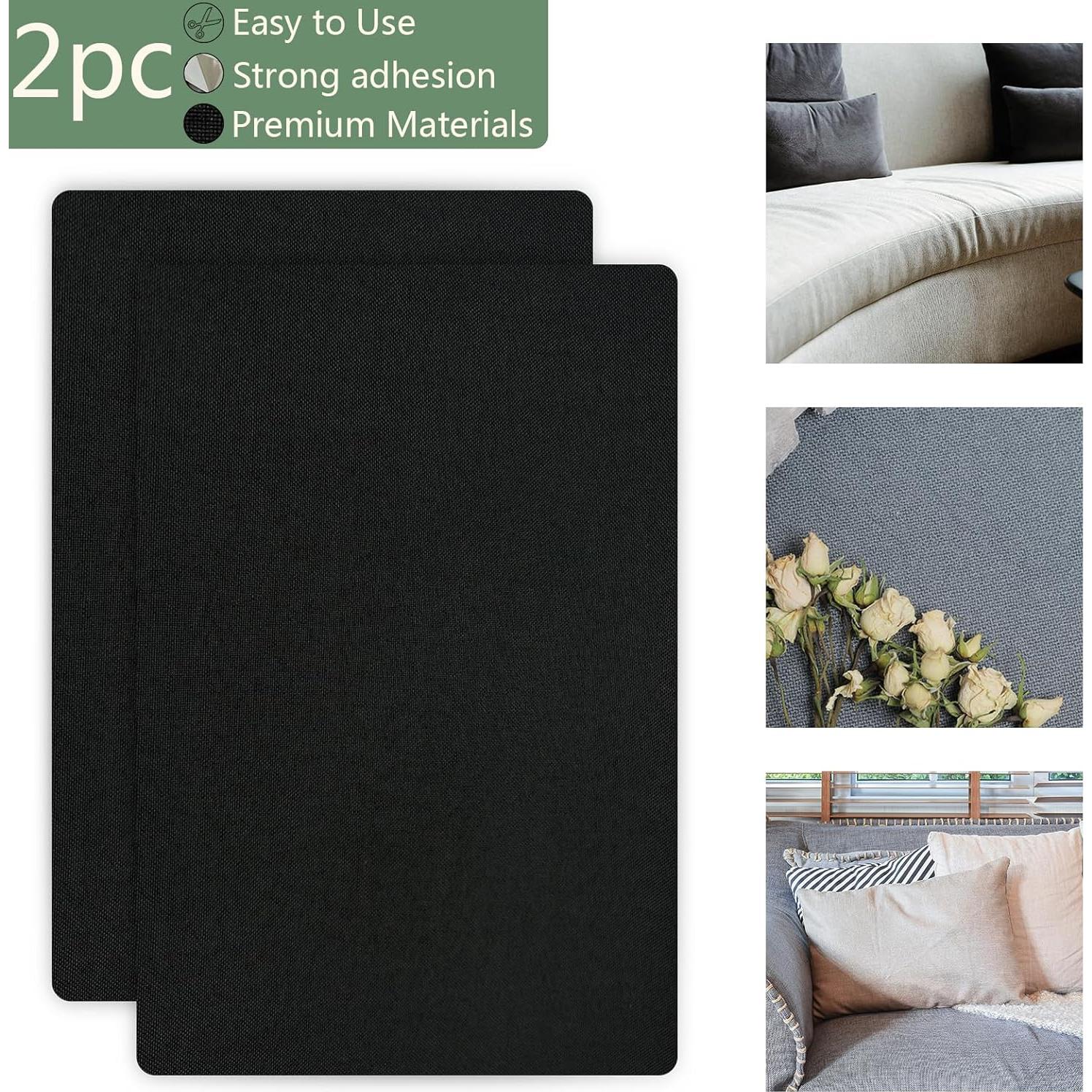 Parche de Reparación de Tela Giftmeet 20x30 cm Negro - 2 Piezas