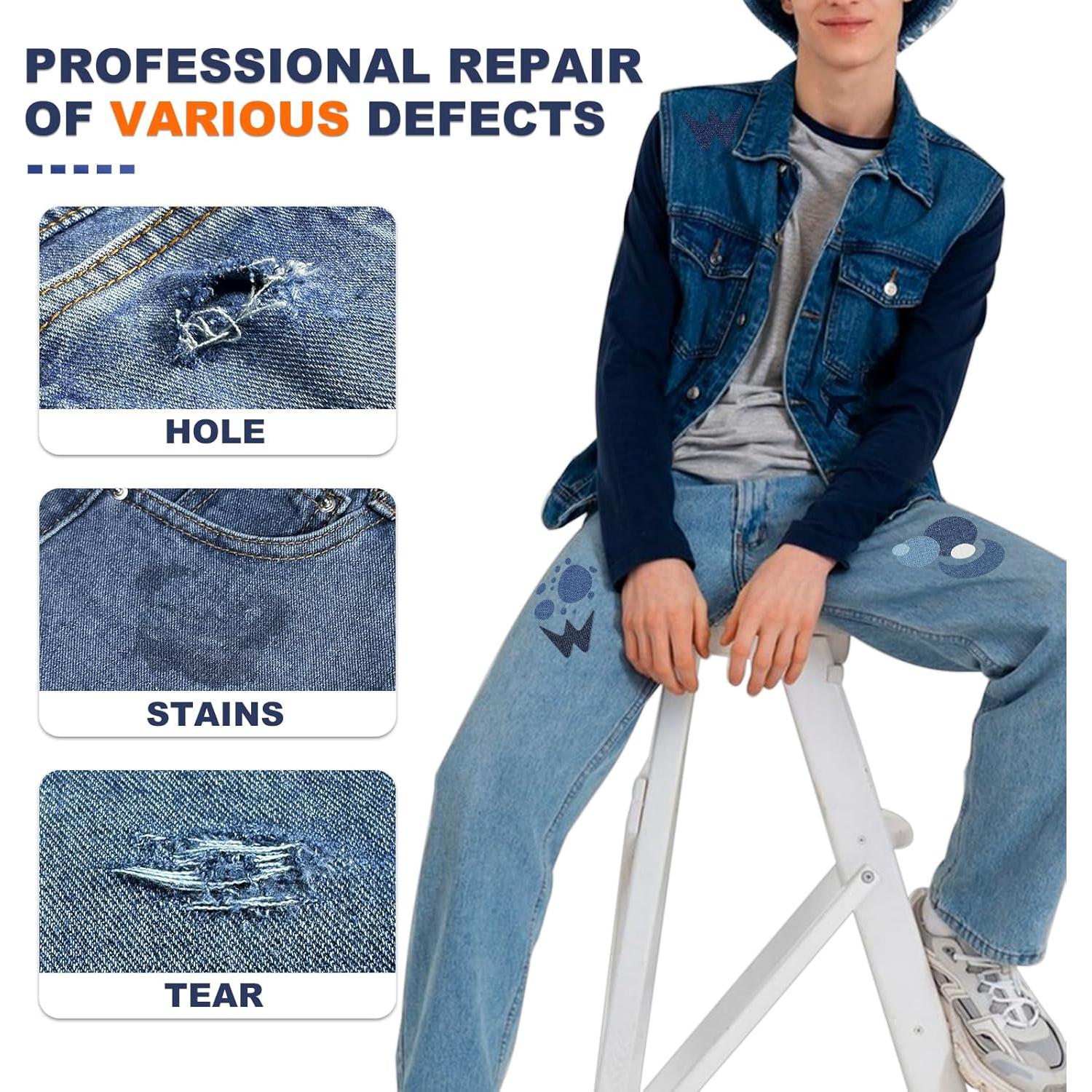 Parche de Planchar Azobur 8 Piezas Mezclilla 20x13 cm Azul