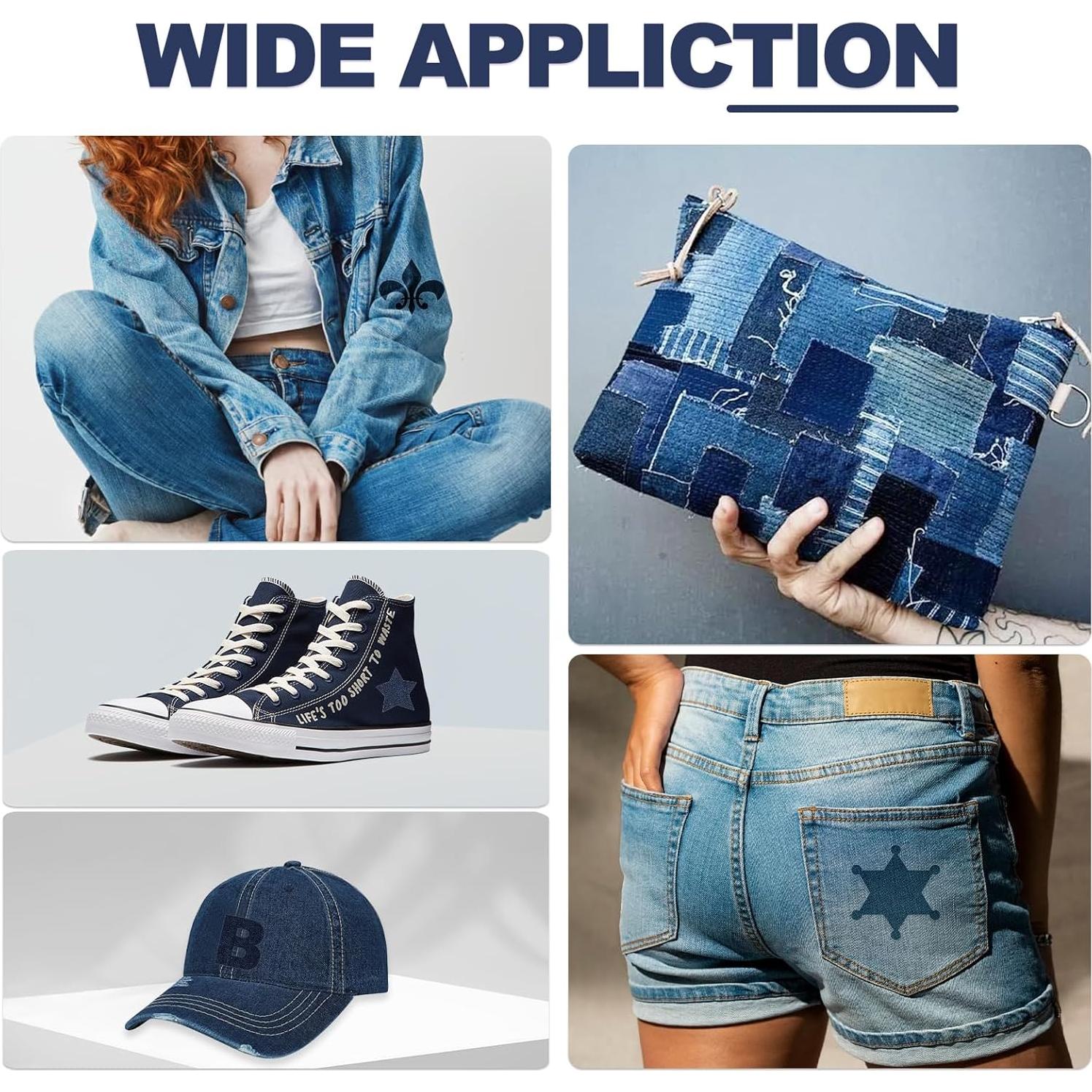 Parche de Planchar Azobur 8 Piezas Mezclilla 20x13 cm Azul