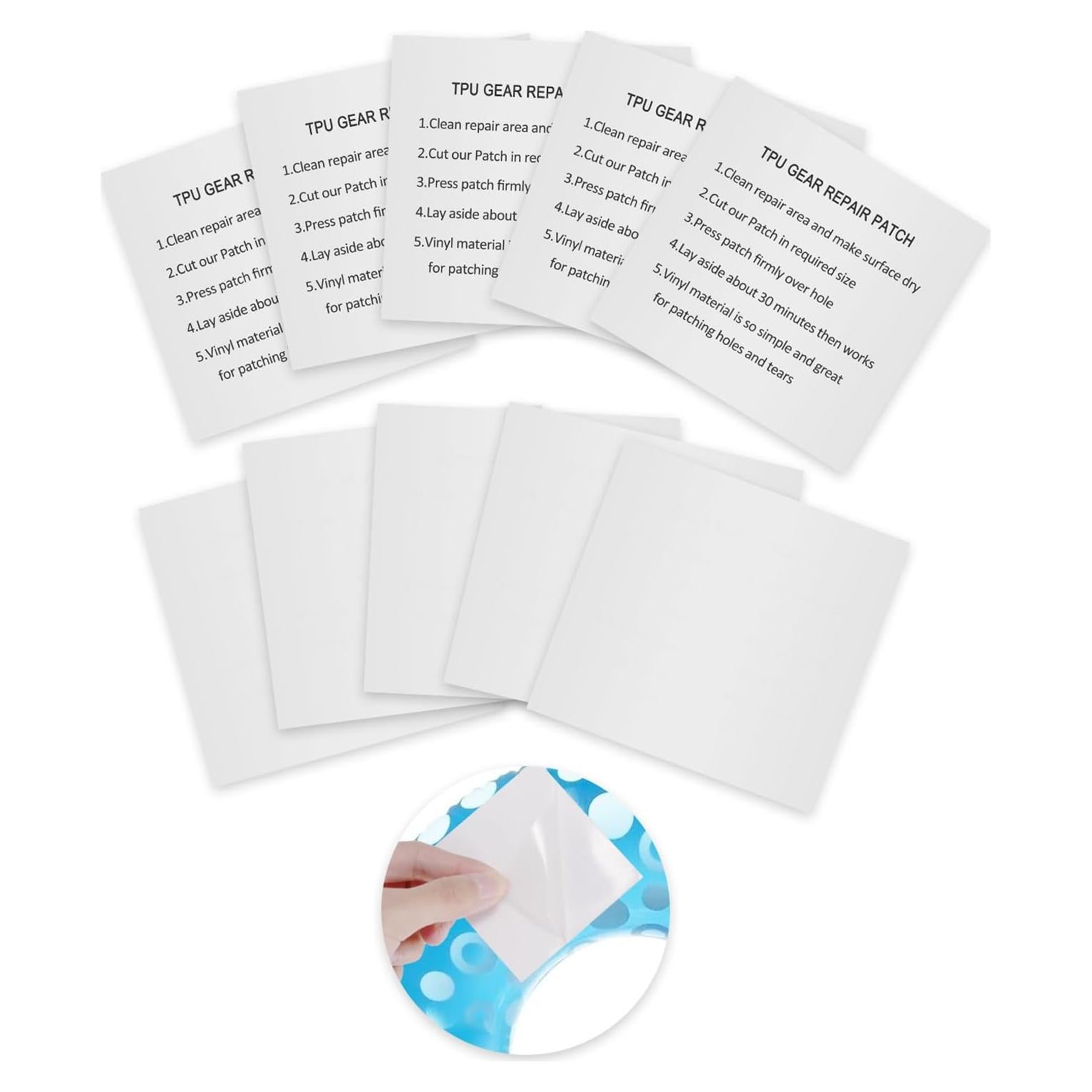 5 Pieces Self-Adhesive TPU Pool Patch Repair Kit Vinyl Inflatable Pool Patches for Swimming Pools, Inflatable Boats, Air Mattresses, Bounce Houses, Tent, Canvas, Inflatable Toys