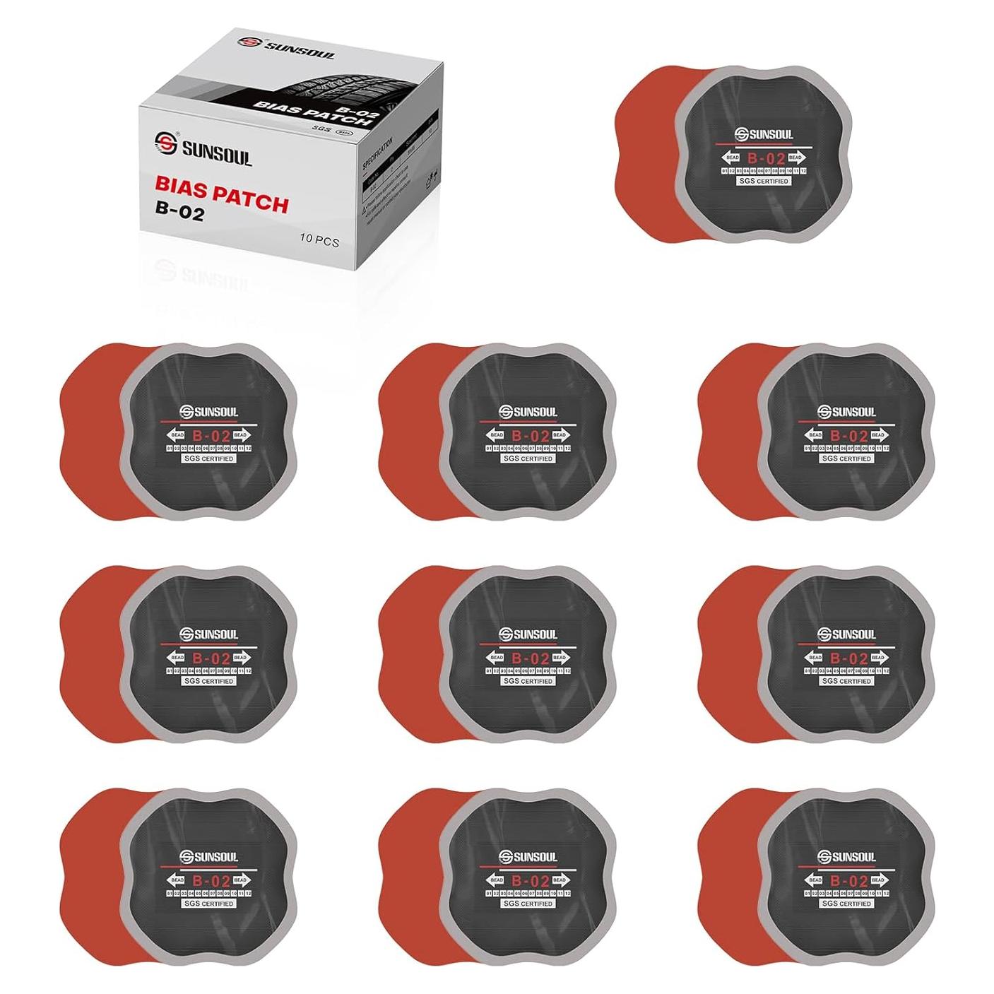 Parches de Neumático SUNSOUL 10 Piezas 9.53 cm Redondos