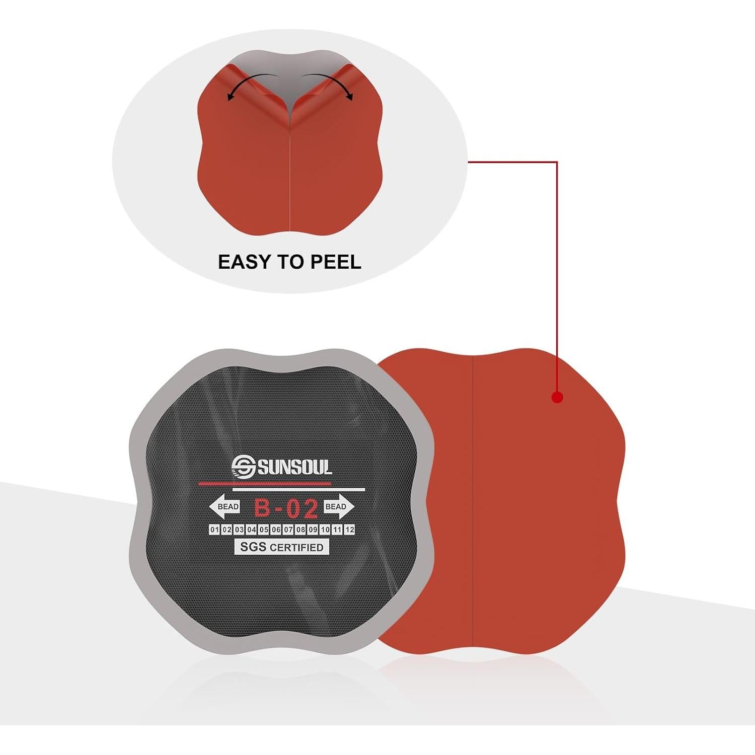 Parches de Neumático SUNSOUL 10 Piezas 9.53 cm Redondos