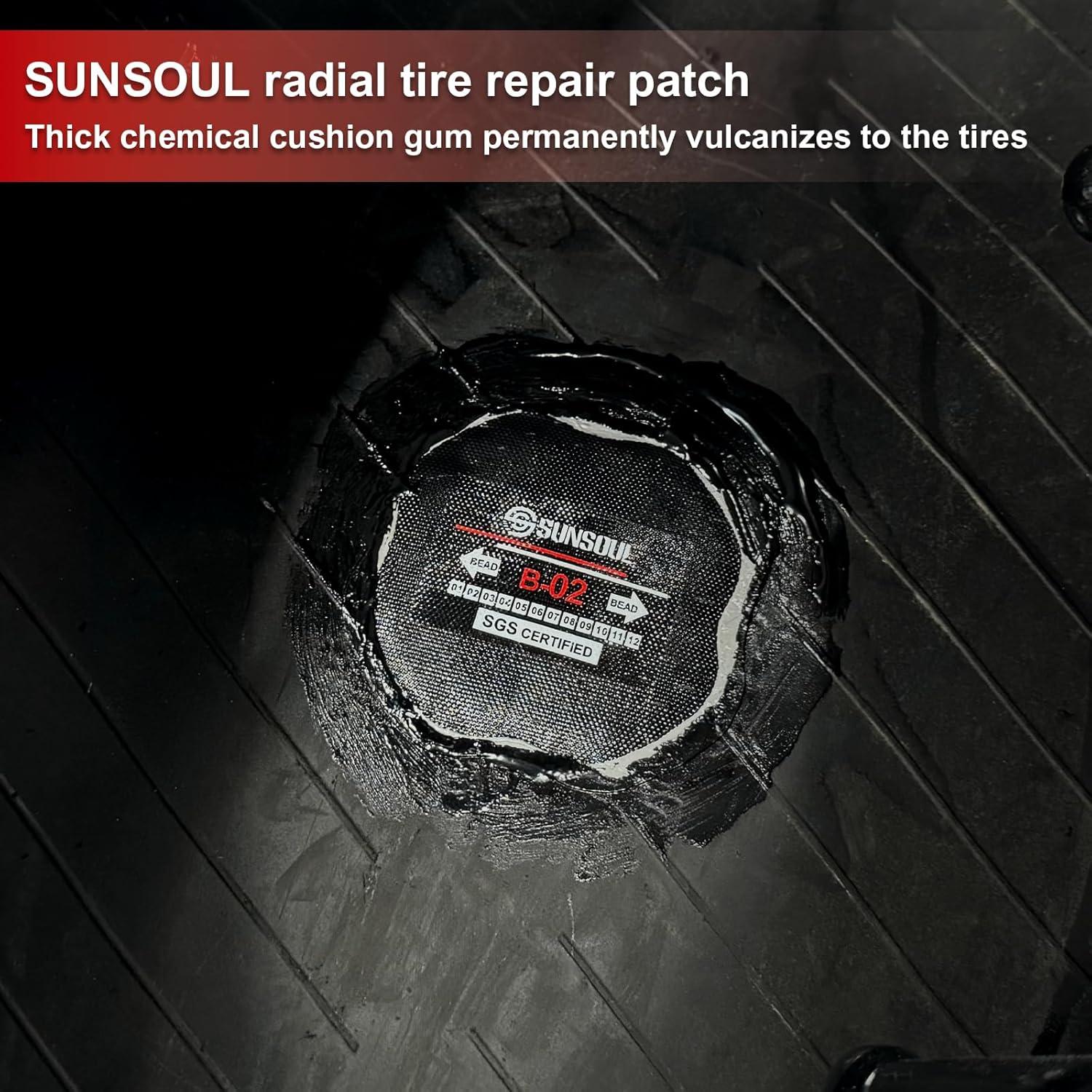 Parches de Neumático SUNSOUL 10 Piezas 9.53 cm Redondos