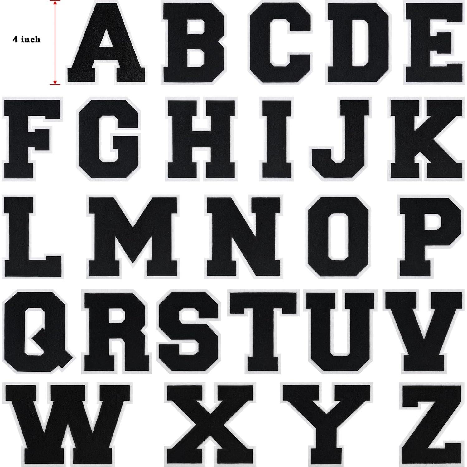 Parche de Letras Varsity FlashMind 10.16 cm Negro para Chaqueta