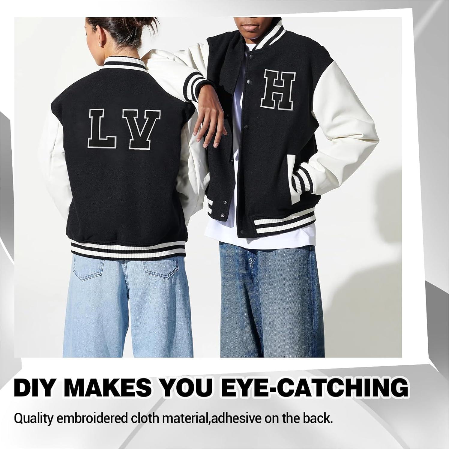 Parche de Letras Varsity FlashMind 10.16 cm Negro para Chaqueta