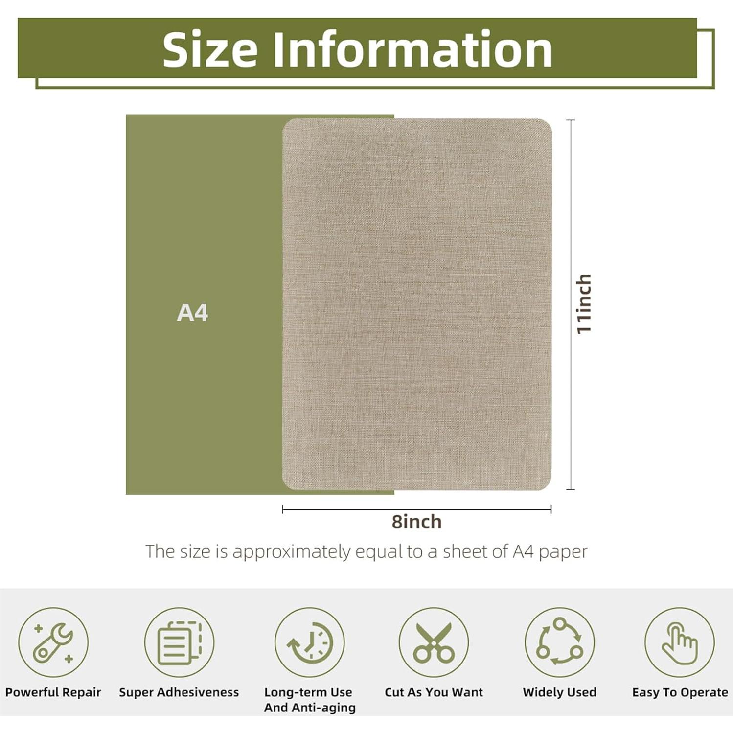 Parches de Tela Autoadhesivos ZESION 20x28 cm Beige