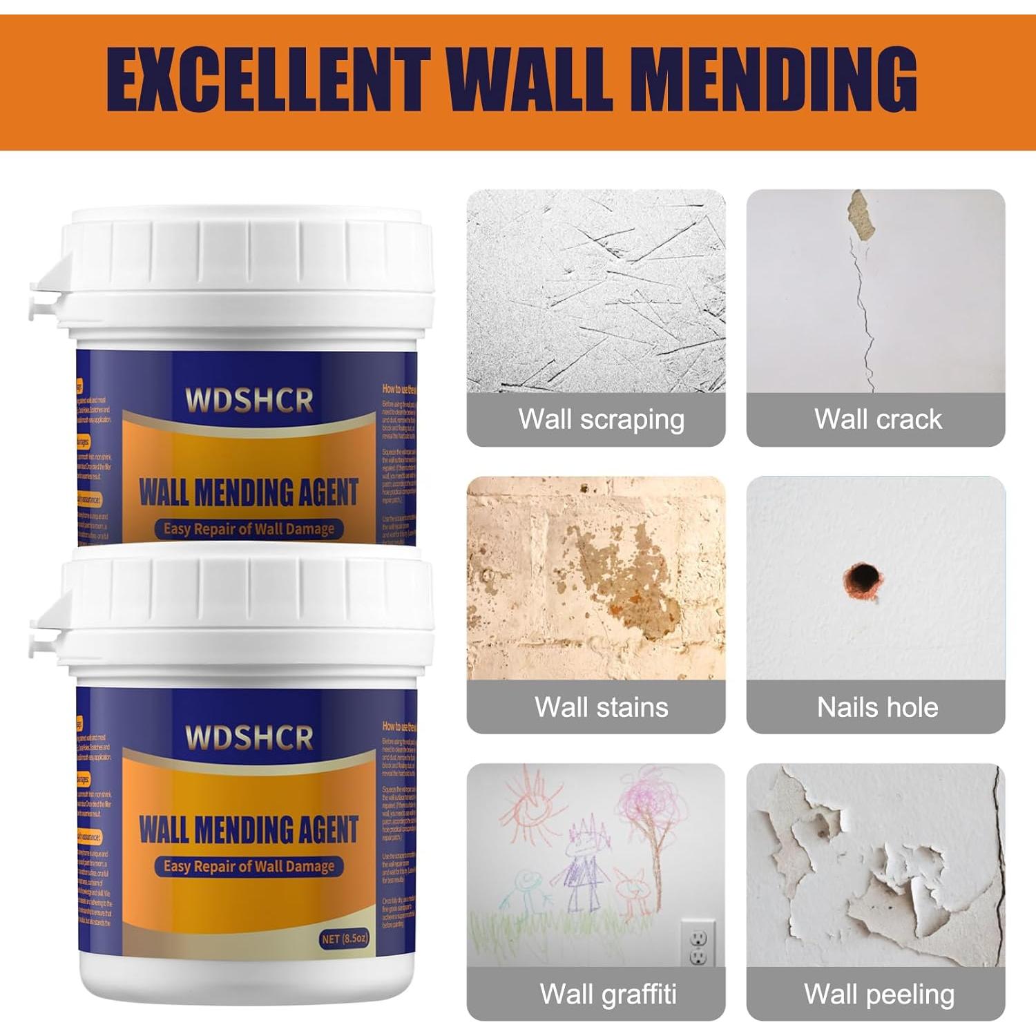 Kit de Reparación de Drywall WDSHCR 240ml Masilla y Parches