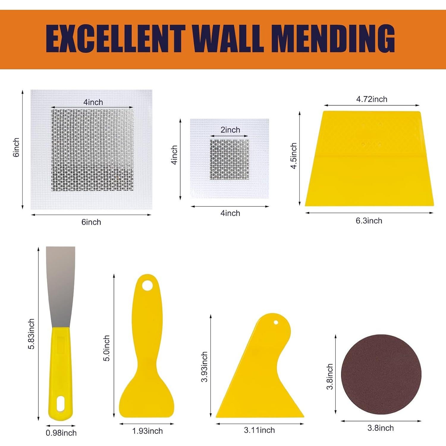 Kit de Reparación de Drywall WDSHCR 240ml Masilla y Parches