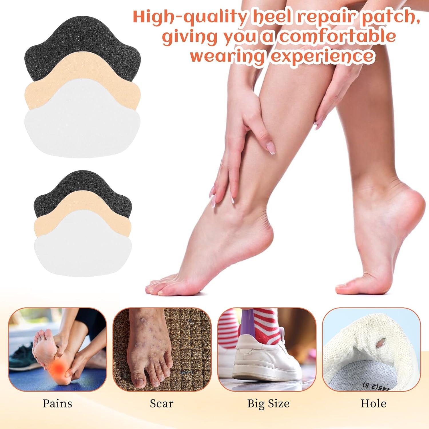 30 Pcs Parches Autoadhesivos para Reparación de Tacones - Negro, Blanco, Beige