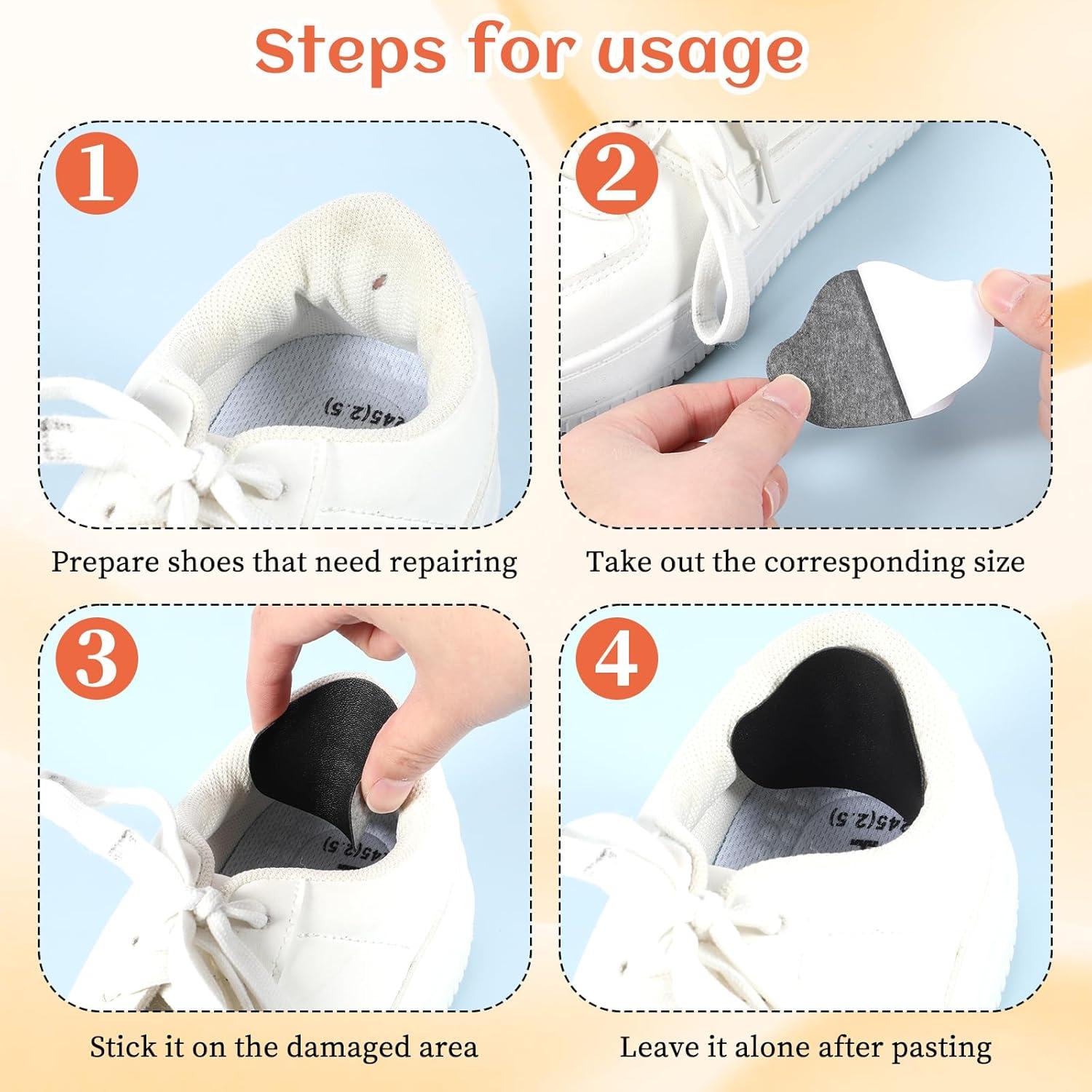 30 Pcs Parches Autoadhesivos para Reparación de Tacones - Negro, Blanco, Beige