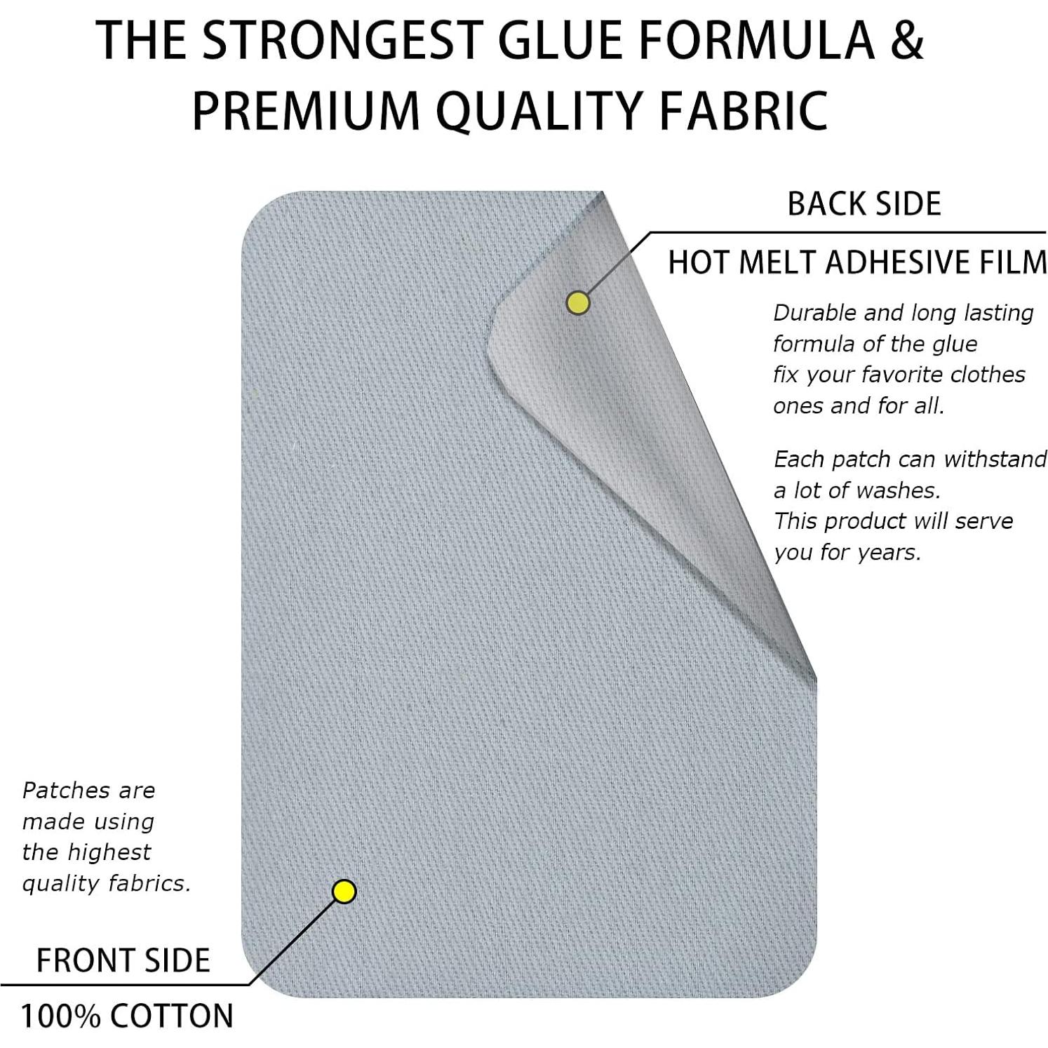 12 Parches Termoadhesivos Guokuai Algodón 7.5x10.5 cm Negro Camello